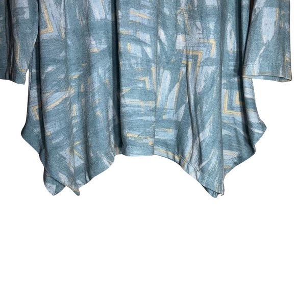Philosophy Top Aqua Tunic  Long Sleeve Asymmetrical Hem Boho - Size XL - Picture 3 of 6